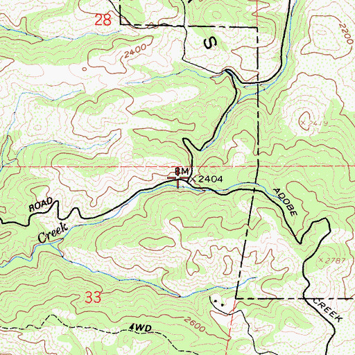Topographic Map of Sheldon Ranch (historical), CA