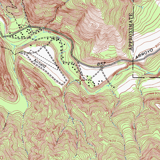 Topographic Map of Abbott Ranch, CA