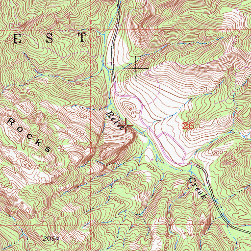 Topographic Map of Berry Ranch (historical), CA