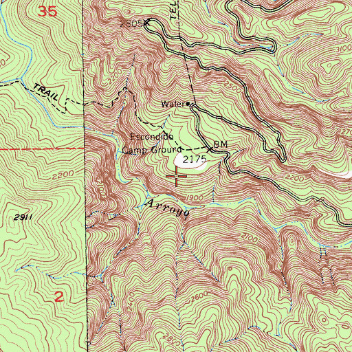 Topographic Map of Rancho Escondido (historical), CA