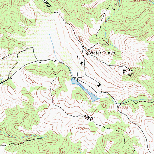 Topographic Map of Black Ranch, CA