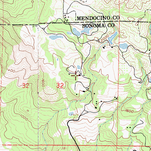 Topographic Map of Oak Ridge Ranch, CA