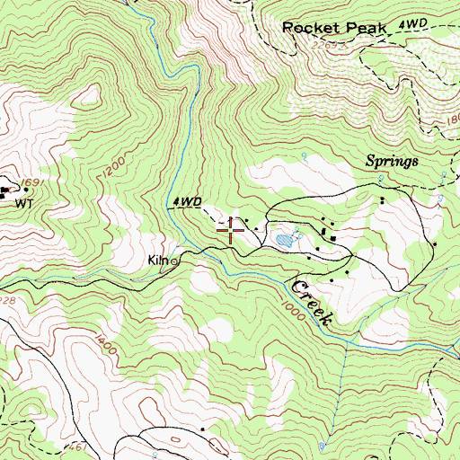 Topographic Map of Pocket Ranch, CA