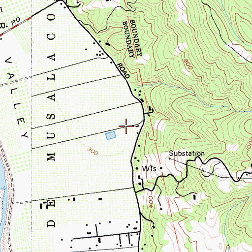 Topographic Map of Red Bud Ranch, CA