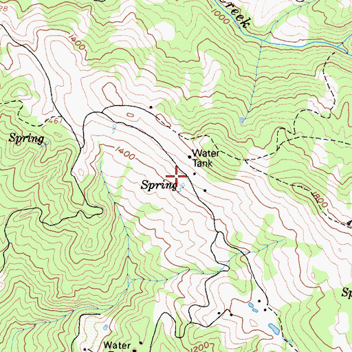 Topographic Map of Roberts Ranch, CA