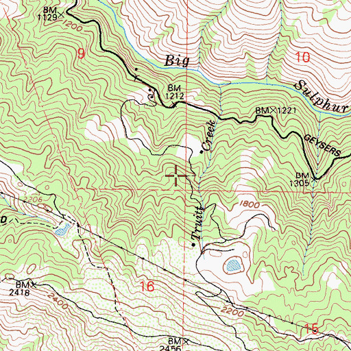 Topographic Map of Truitt Ranch, CA