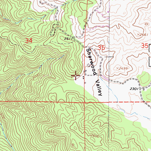 Topographic Map of Baxman Ranch, CA