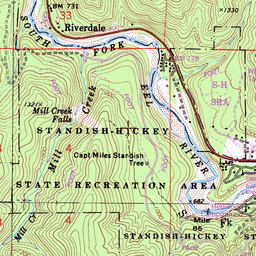 Topographic Map of Big Tree Meadow, CA