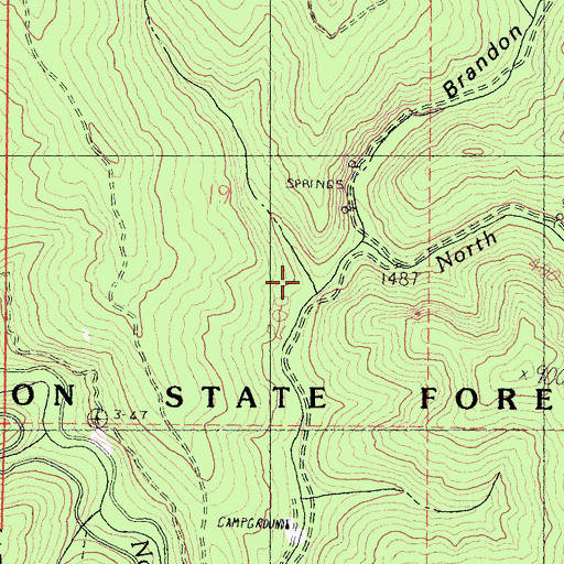 Topographic Map of Camp Three Gulch, CA