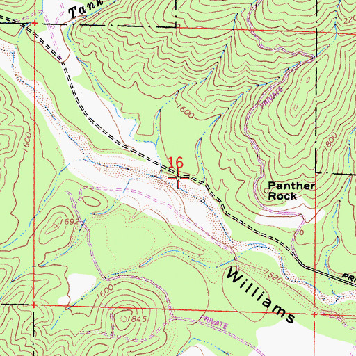 Topographic Map of Codding Ranch (historical), CA