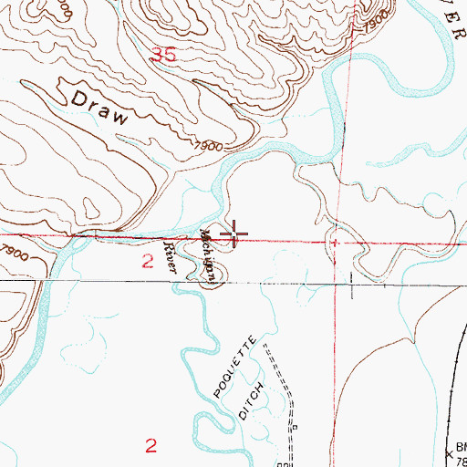 Topographic Map of Michigan River, CO
