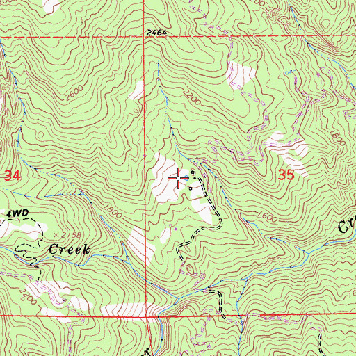 Topographic Map of Hanke Ranch, CA
