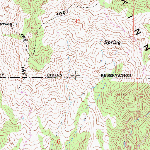Topographic Map of Hurt Ranch (historical), CA