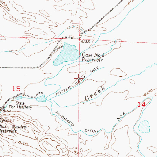 Topographic Map of Potter Ditch Number 2, CO