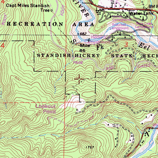 Topographic Map of Lookout Trail, CA