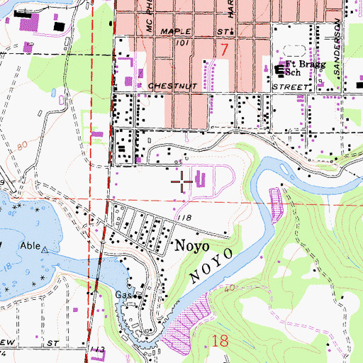 Topographic Map of Mendocino Coast District Hospital, CA
