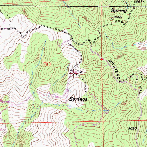 Topographic Map of Milsted Ranch, CA