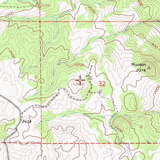 Topographic Map of Munson Ranch, CA