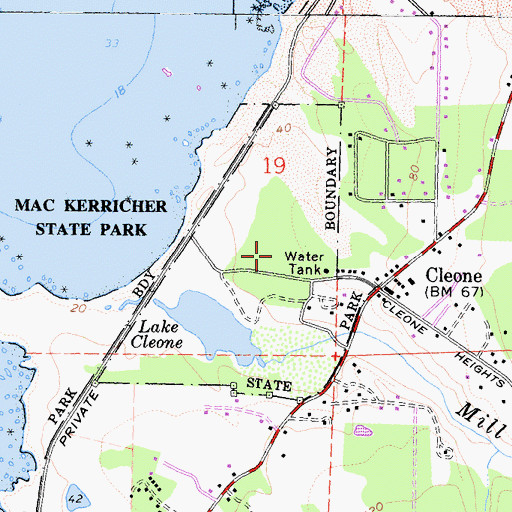 Topographic Map of Pinewood Campground, CA