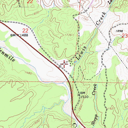 Topographic Map of Ranch Primero, CA