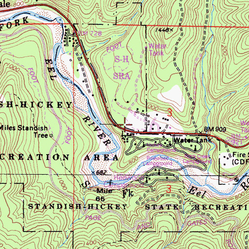 Topographic Map of Ray Meadow, CA