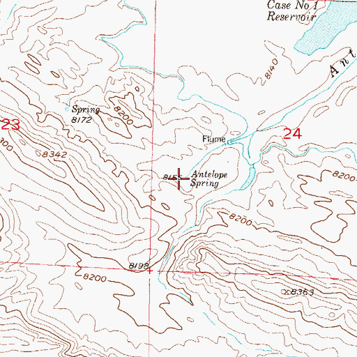 Topographic Map of Antelope Spring, CO