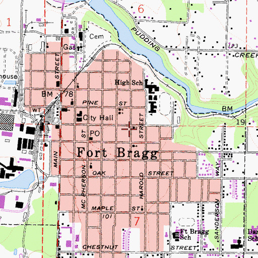 Topographic Map of Trinity Lutheran Church, CA