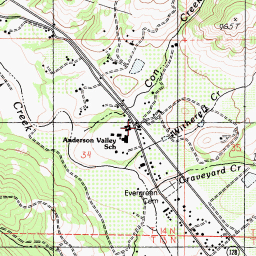 Topographic Map of Anderson Valley Historical Museum, CA