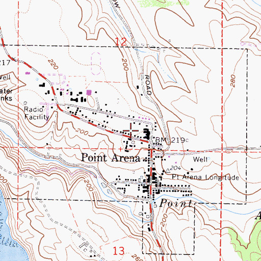 Topographic Map of Arena Elementary School, CA