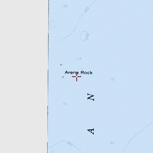 Topographic Map of Arena Rock Marine Natural Preserve, CA