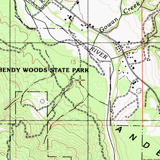 Topographic Map of Big Hendy Grove, CA