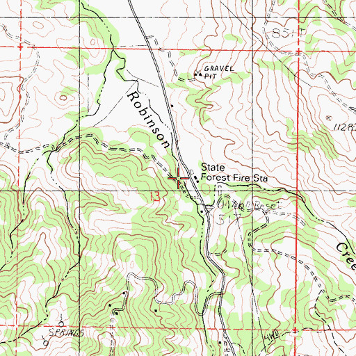 Topographic Map of Boonville Fire Control Station, CA