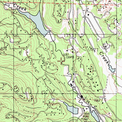 Topographic Map of Brooktrails Golf Course, CA