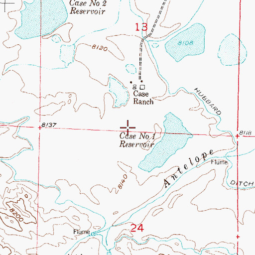 Topographic Map of Case Ranch, CO