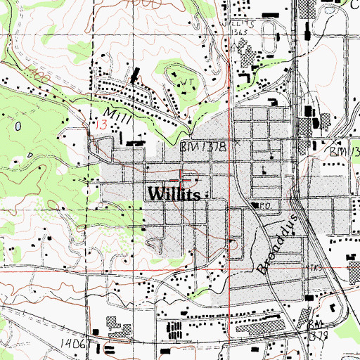 Topographic Map of First Baptist Church, CA