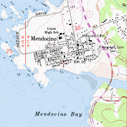 Topographic Map of Ford House Museum, CA