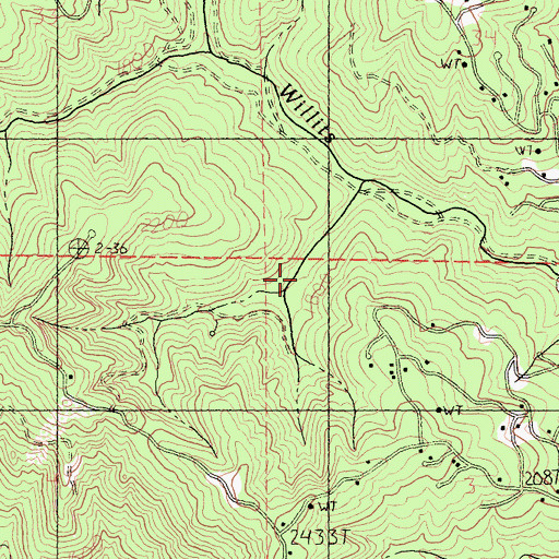 Topographic Map of Gooseberry Trail, CA