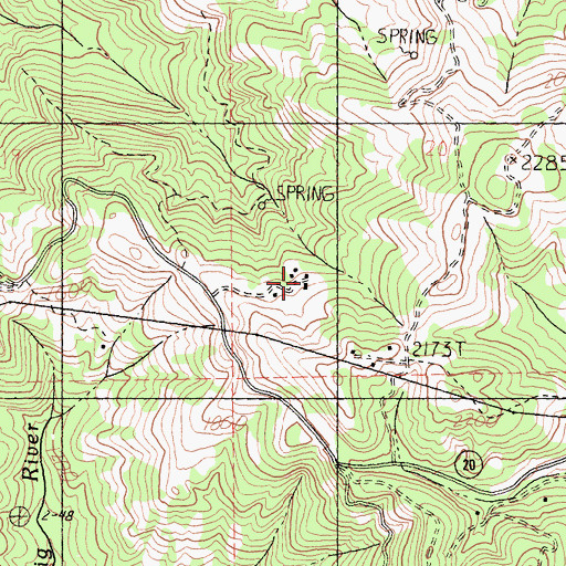 Topographic Map of Horseshoe Ranch, CA