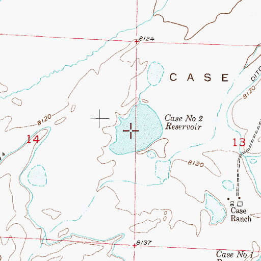 Topographic Map of Case Reservoir Number 2, CO
