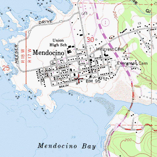 Topographic Map of Kelley House Museum, CA