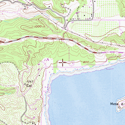 Topographic Map of Kyen Campground, CA