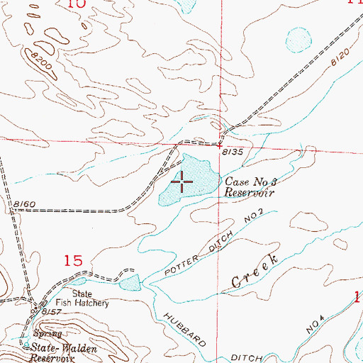Topographic Map of Case Reservoir Number 3, CO
