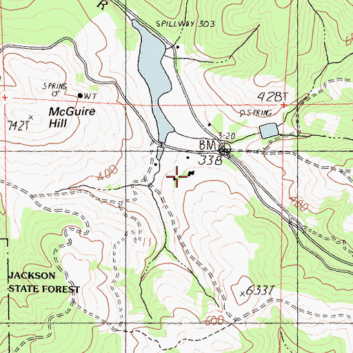 Topographic Map of McGuire Mill, CA