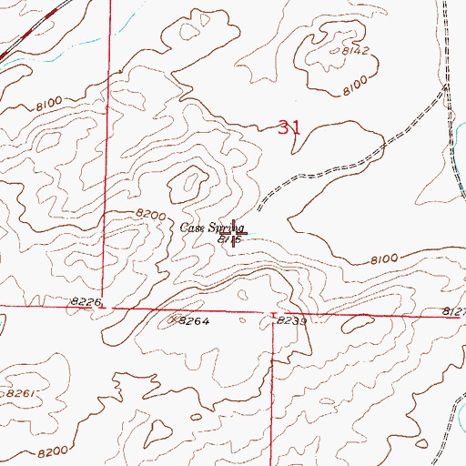 Topographic Map of Case Spring, CO