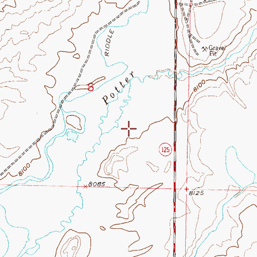 Topographic Map of Riddle Ditch, CO