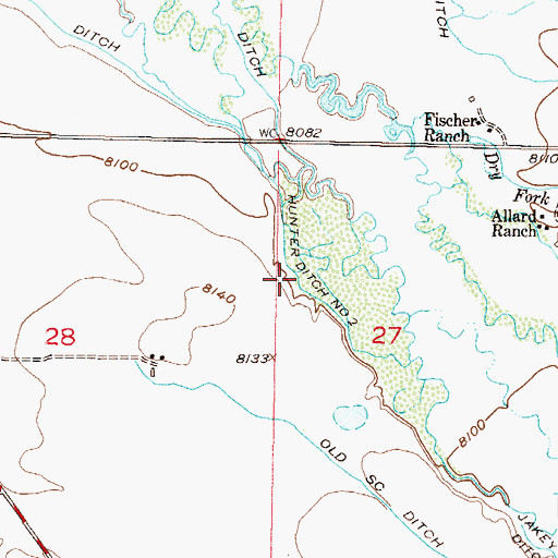 Topographic Map of Hunter Ditch Number 2, CO
