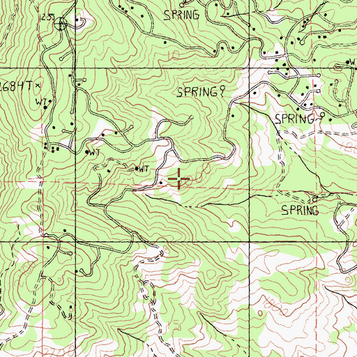Topographic Map of Tan Bark Trail, CA