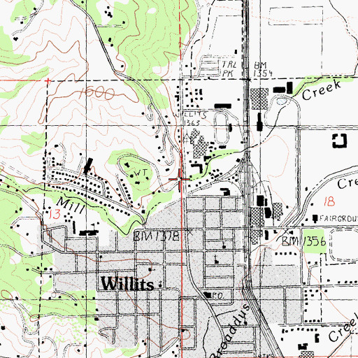 Topographic Map of Veterans Memorial Building, CA