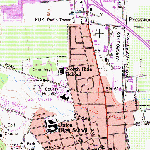 Topographic Map of Vinewood Park, CA