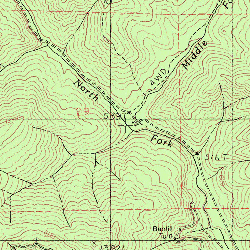 Topographic Map of Wanhala, CA